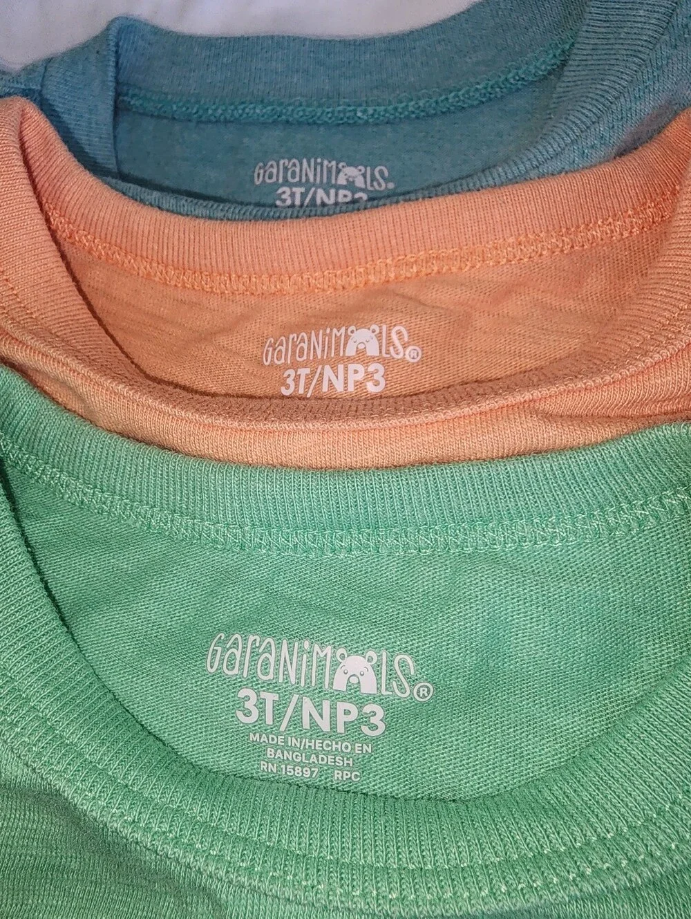 3T Kids' Short Sleeve Pocket Tee - Peach, Blue, Mint